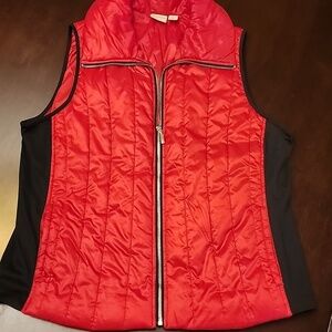 Chicos Zenergy Red puffy Vest with Black details Size 2 (Large)
